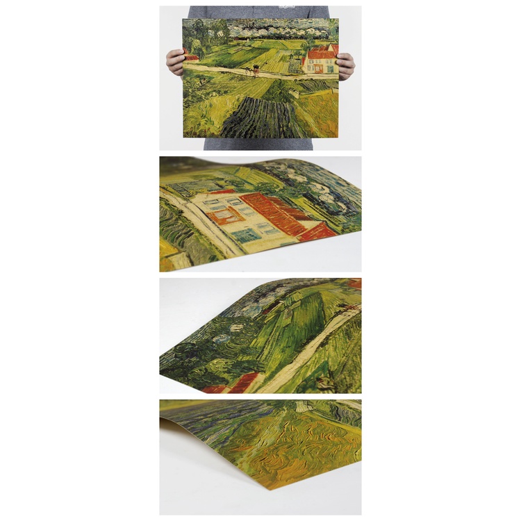 Tấm áp phích in hình tranh sơn dầu Van Gogh 36x47cm