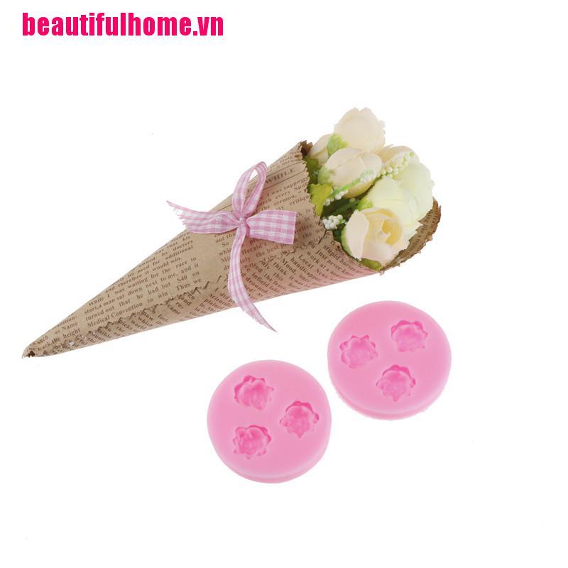 Khuôn Làm Bánh Chất Liệu Silicone Hình Hoa Hồng 3d Sáng Tạo