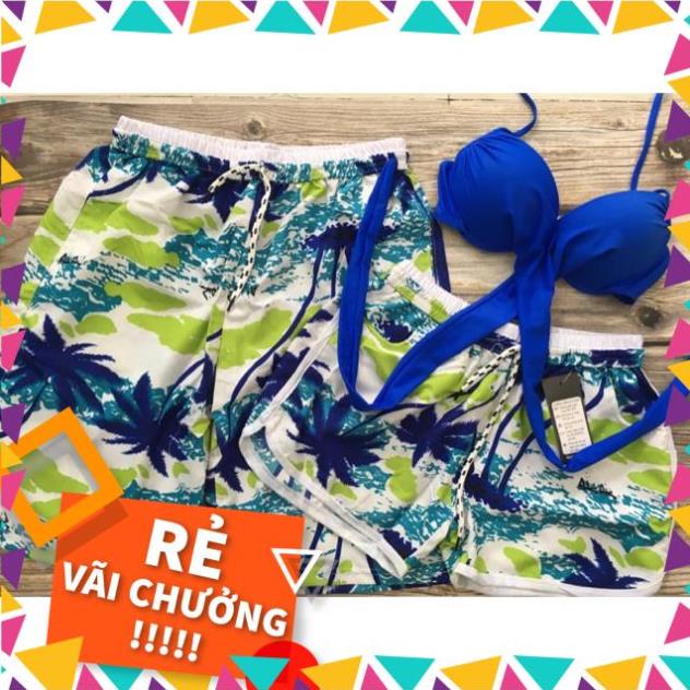 Siêu rẻ Quần đôi couple vải dù đi biển kèm áo bikini thun lạnh Siêu xinh