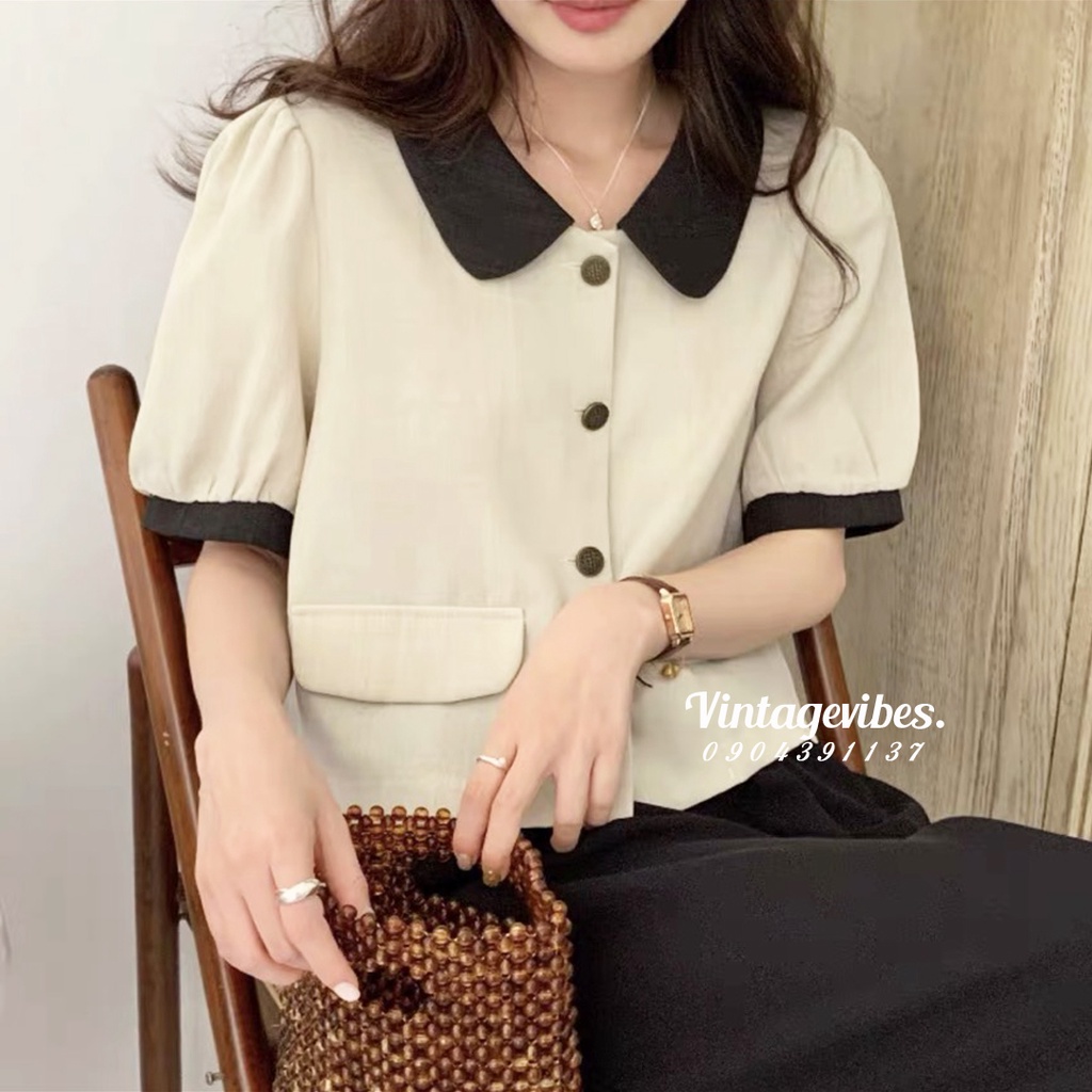 Áo sơ mi Hàn Quốc, Áo sơ mi tiểu thư cổ bèo phong cách thanh lịch style Ulzzang | BigBuy360 - bigbuy360.vn