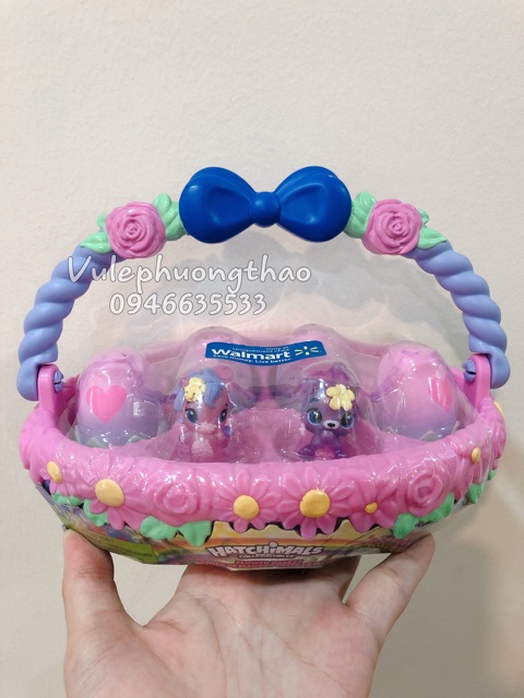 Giỏ trứng hoa hồng Hatchimals chính hãng