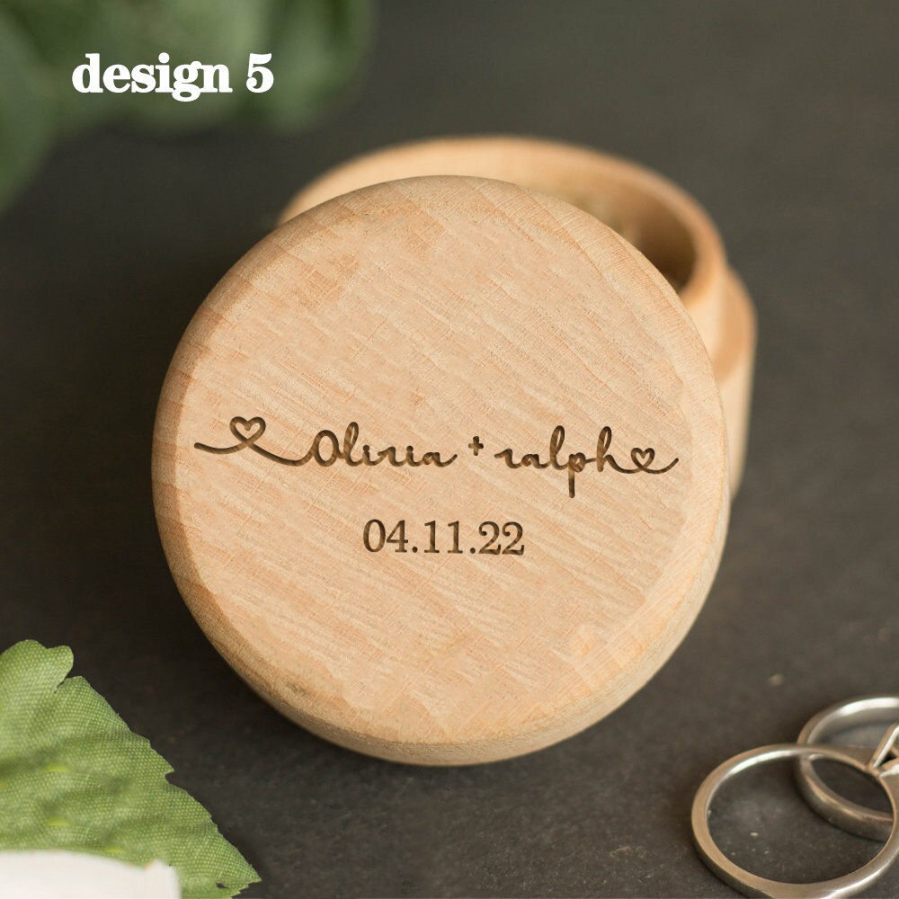 Tùy Chỉnh Nhẫn Cưới Hộp Cá Tính Tên Cặp Đôi Nhẫn Đính Hôn Hộp Cầu Hôn Nhẫn Cưới Bảo Quản Món Ăn Ngày Lễ Tình Nhân