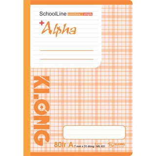 Vở kẻ ngang Alpha KLong - 80 trang; MS 831 - sỉ ib