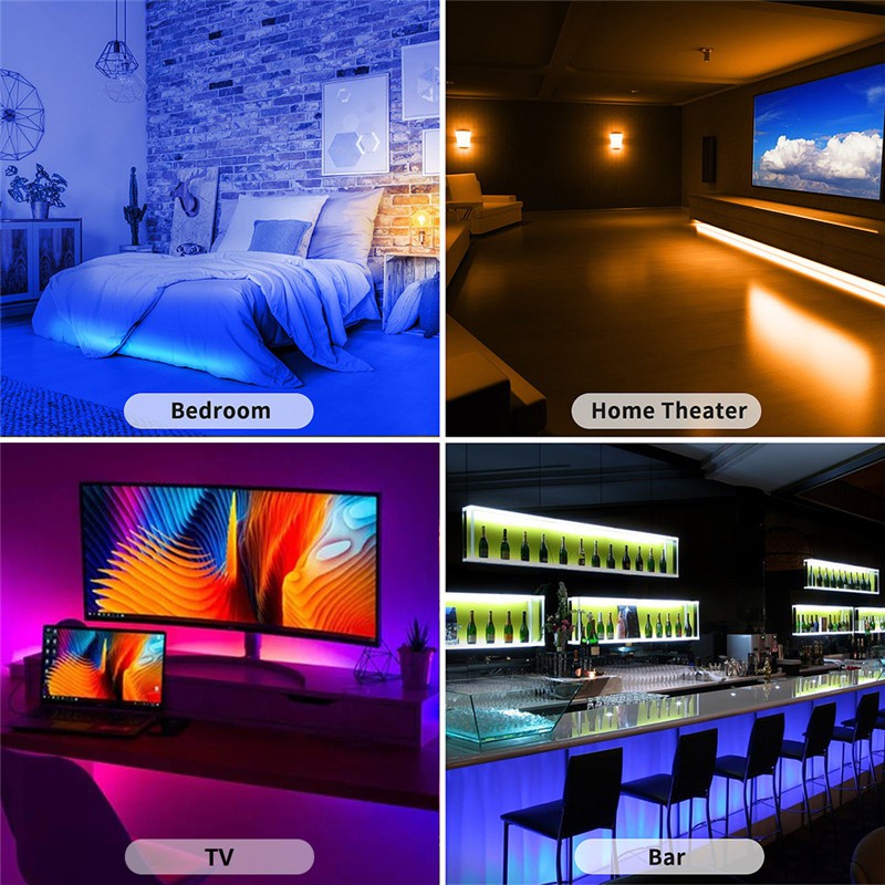 Đèn led Tiktok RGB Đèn led trang trí điều khiển bằng điện thoại,nháy theo nhạc, cuộn dây led đổi màu, kèm dây kết nối 5m 10m 15m 20m Đối với phòng ngủ, TV, máy tính, phòng khách