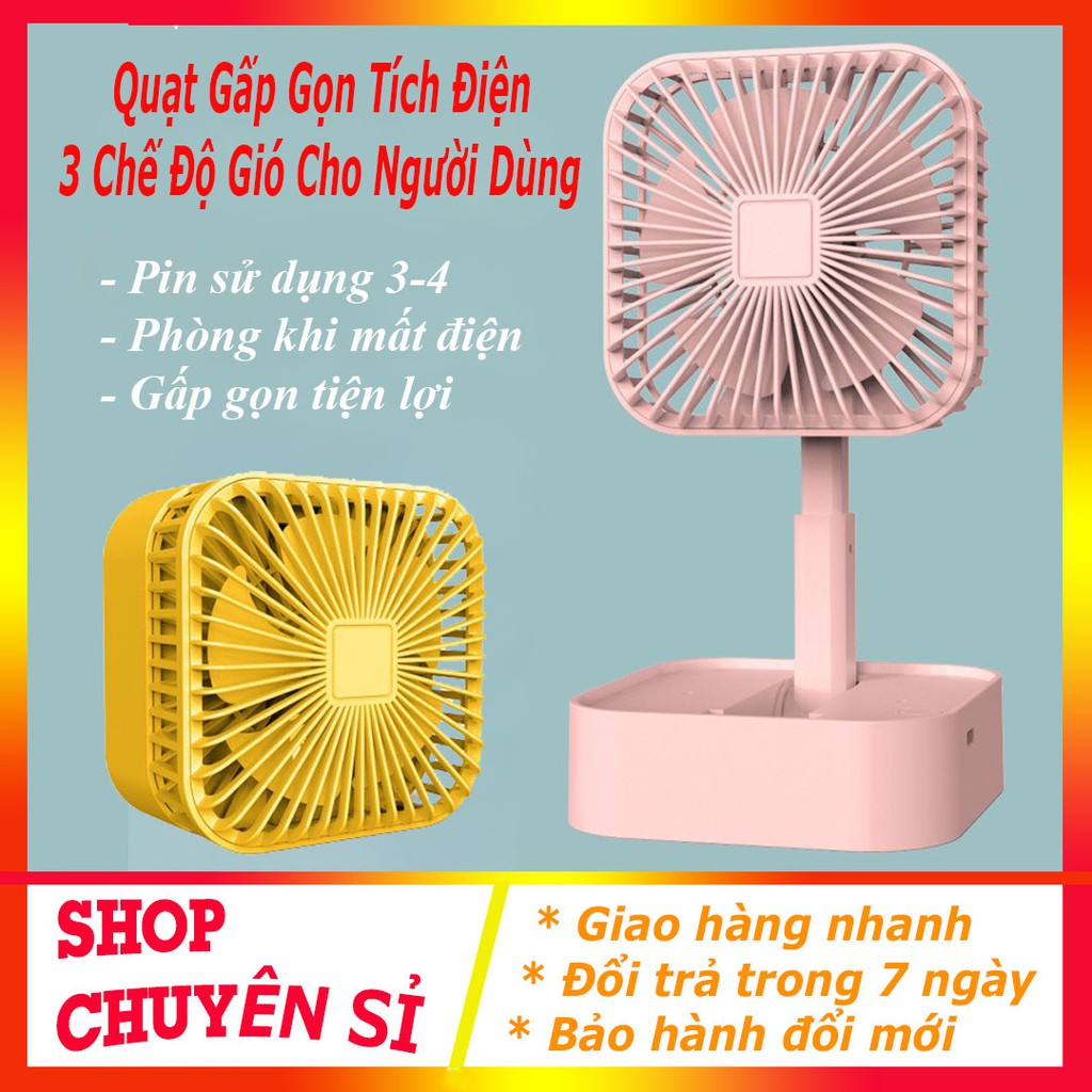 [Mã ELHA22 giảm 5% đơn 300K] Quạt gấp gọn tích điện đa năng, quạt mini nhỏ gọn 3 cấp độ gió dễ dàng mang theo