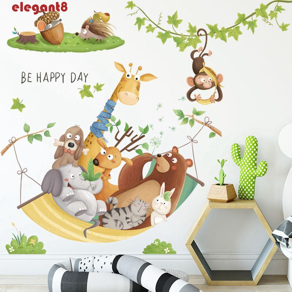 Miếng Dán Tường Trang Trí Hình Hươu Cao Cổ Hoạt Hình Tháo Được Tháo Được Cho Trẻ Em / Phòng Khách /