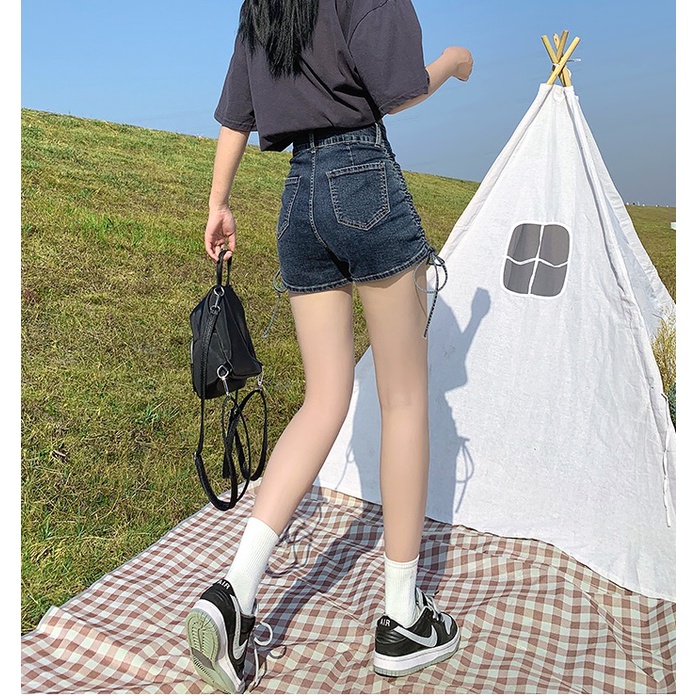 Quần đùi nữ, quần nữ jeans rút dây 2 bên size S M L SKUQ-20E
