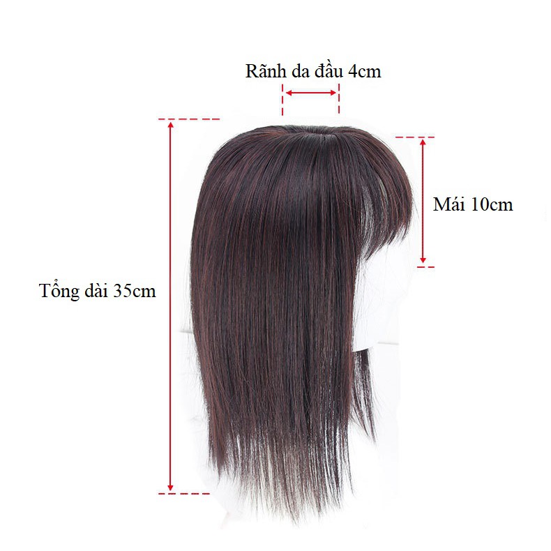 Tóc mái hói nữ dài 35cm XFK03 Sỉ 75k