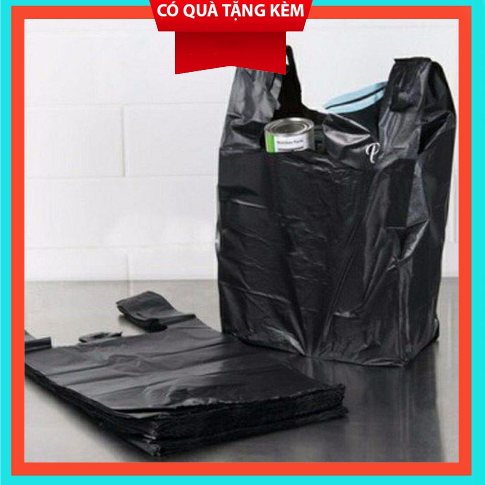 (Sales) 1kg Túi nilon đen gói hàng loại đẹp, Túi bóng đen đựng rác (Y)