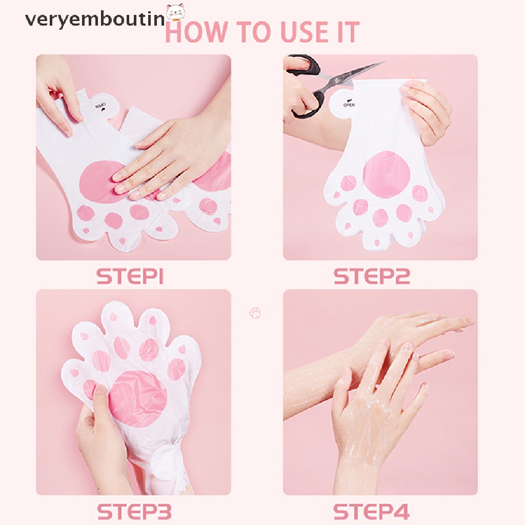 [Hàng mới về] Mặt nạ cho tay chứa sữa dê trẻ hóa da tay tẩy tế bào chết vết chai hình bàn chân mèo