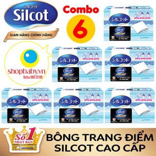 Combo 6 hộp bông tẩy trang Silcot hộp 82 miếng