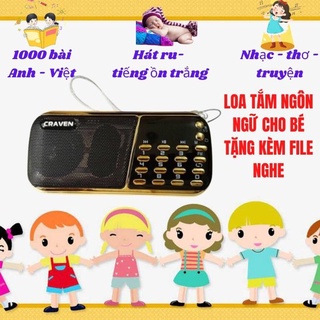 Combo loa đài Craven CR-836S cắm thẻ nhớ USB, FM, máy nghe nhạc mini loa tắm ngôn ngữ cho bé tặng kèm file