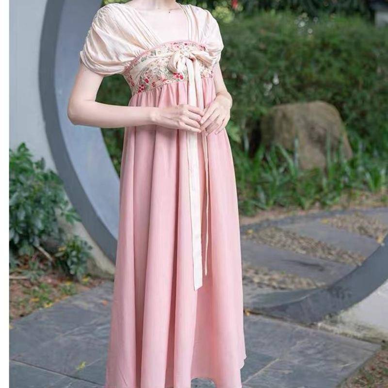 Đầm Hán Phục In Họa Tiết Phong Cách Retro Thanh Lịch Cho Nữ