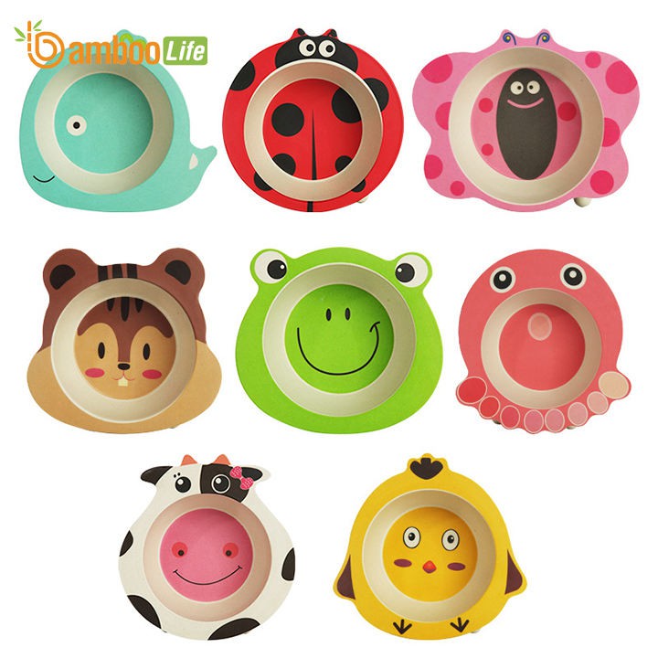 Bát ăn dặm sợi tre hình thú Bamboo Life BBL017 an toàn cho bé phong cách châu âu