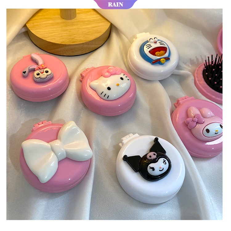 SANRIO Gương Gấp Họa Tiết Hoạt Hình Kuromi My Melody Cinnamoroll Dễ Thương Dùng Làm Quà Tặng Cho Bé Gái