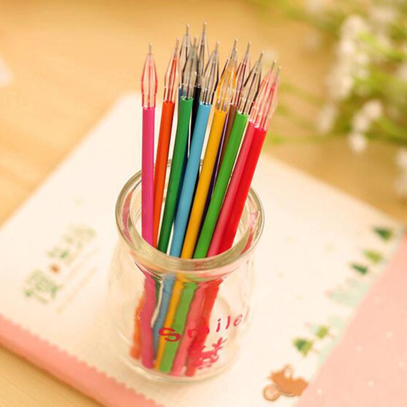 Set bút mực 12 màu kiểu đầu kim cương tiện lợi cho văn phòng/ trường học