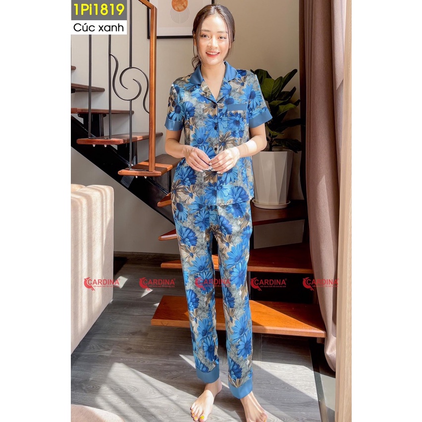 Đồ Bộ Pijama Nữ CARDINA Chất Lụa Satin Nhật Cao Cấp Họa Tiết Trẻ Trung Thanh Lịch