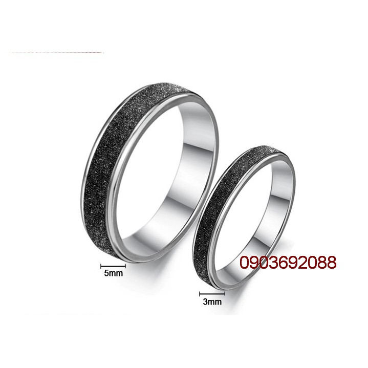 Nhẫn cặp tình nhân, nhẫn đơn INOX, nhẫn phủ cát N53