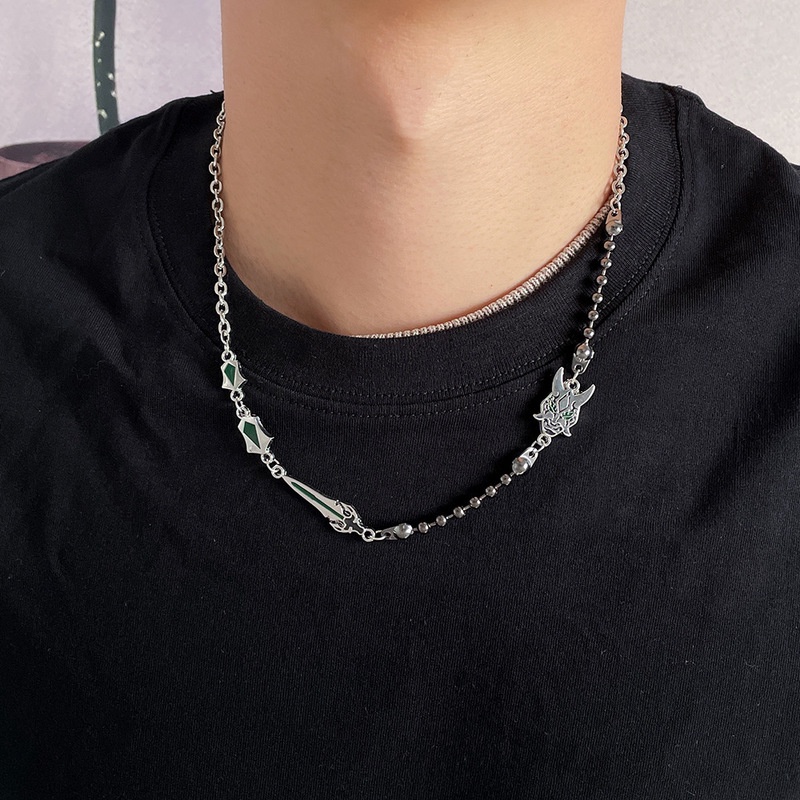 Vòng cổ Mặt Kim Loại Phong Cách Hiphop Game Genshin Impact Xiao