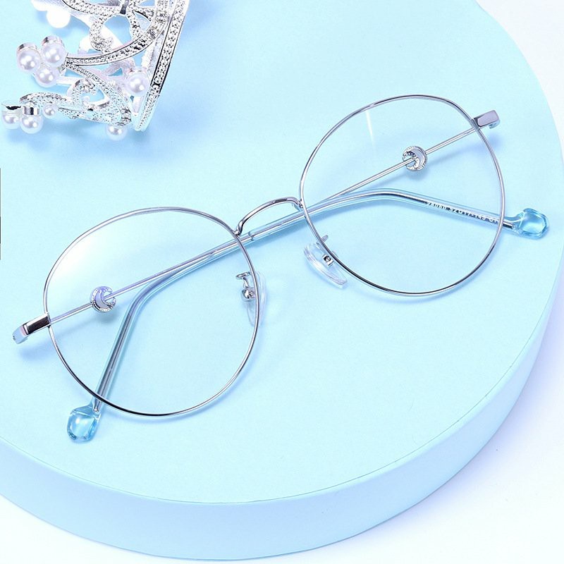 Kính cận thời trang nam nữ chống tia UV gọng kính kèm hạt phong cách Hàn Quốc đẹp giá rẻ ABICA 028