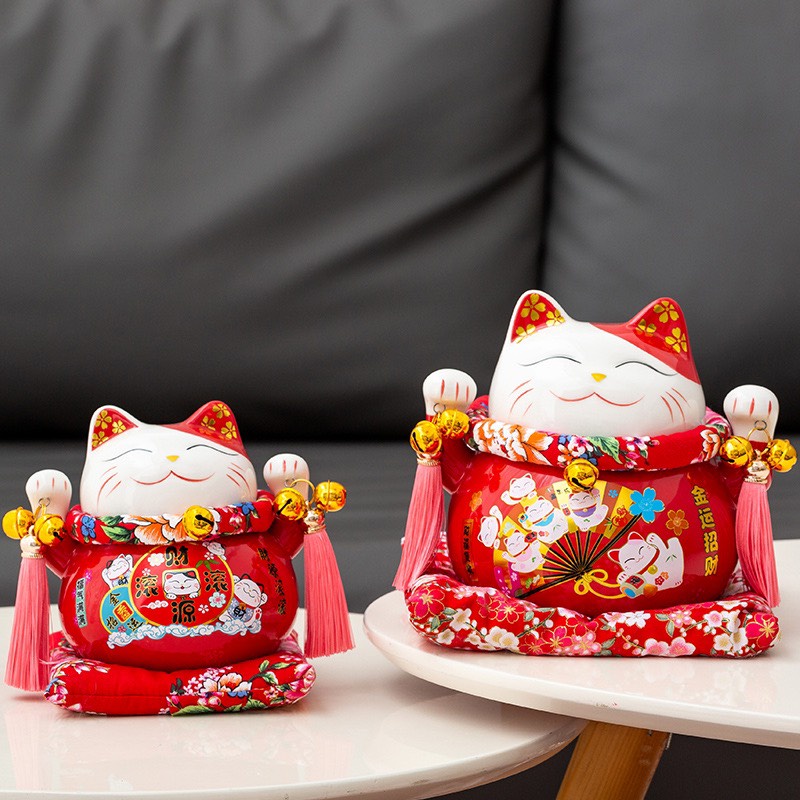 Mèo Thần Tài May Mắn Mèo Đút Tiết Kiệm  18-25cm