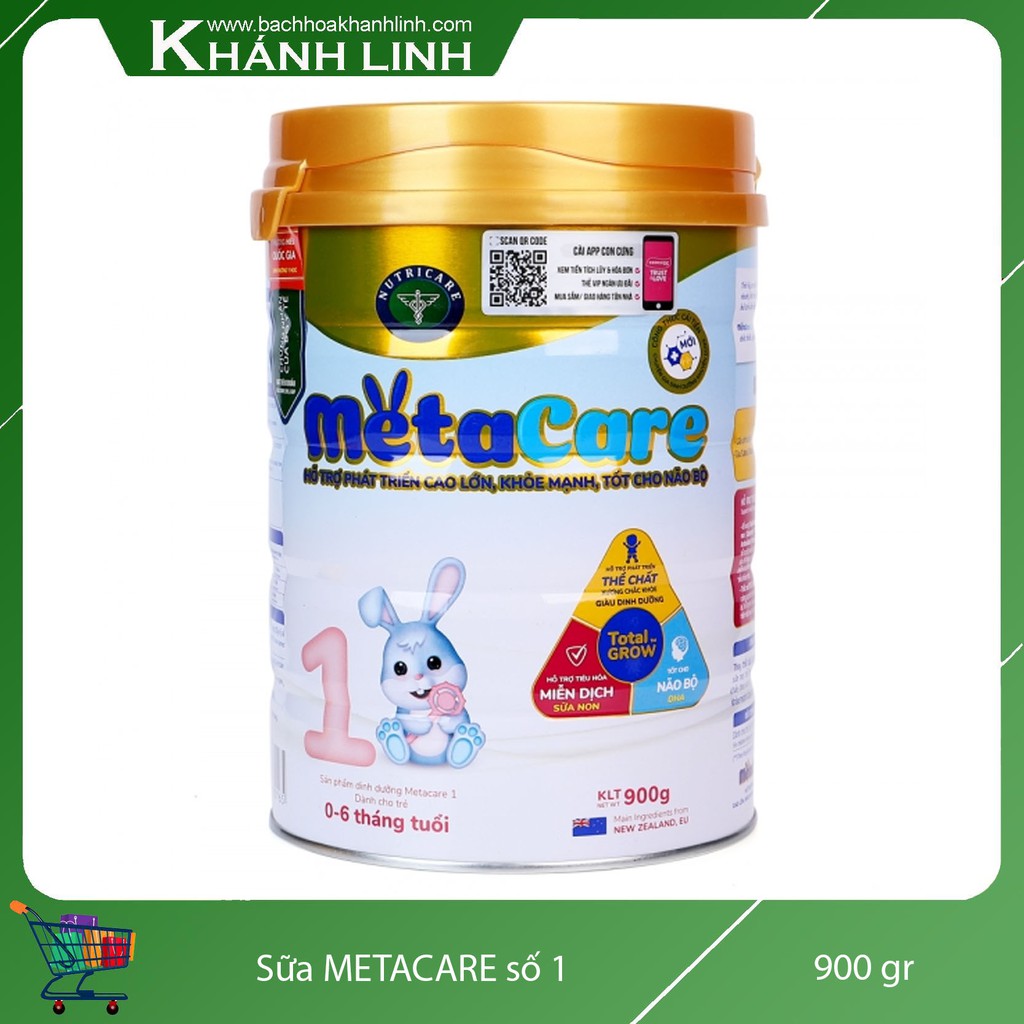 [MUA 4 LON CÓ QUÀ] Sữa bột Metacare 1 lon 900g