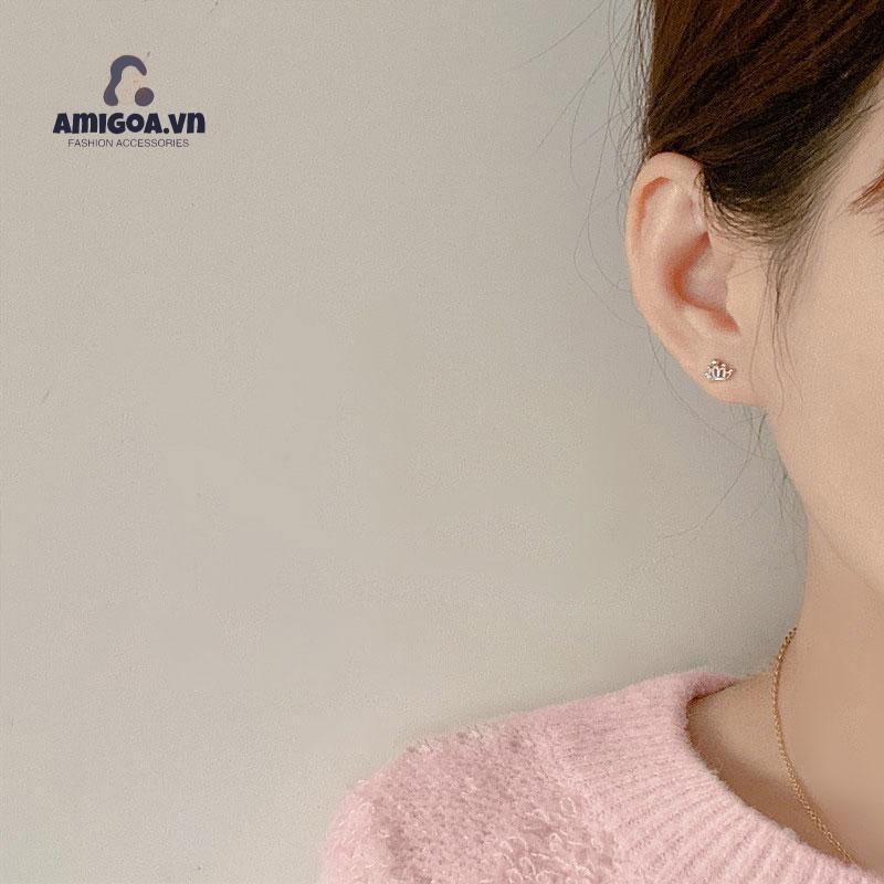 ✨✨Khuyên Tai Bạc 925 Hình Trăng Sao Đơn Giản Phong Cách Hàn Quốc Thời Trang Cho Nữ