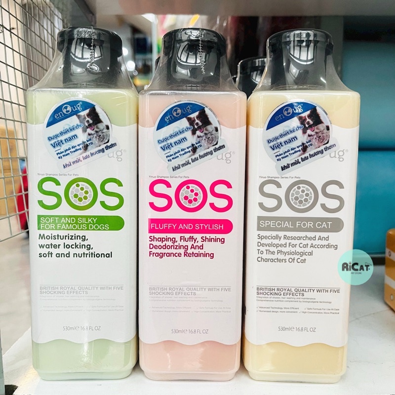 Sữa Tắm SOS Chính Hãng KỲ NAM Cho Chó Mèo | Mềm Mượt Thơm Lâu 530ml