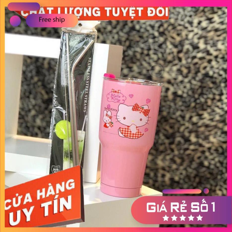 Ly giữ nhiệt Hello Kitty đủ 4 món phụ kiện