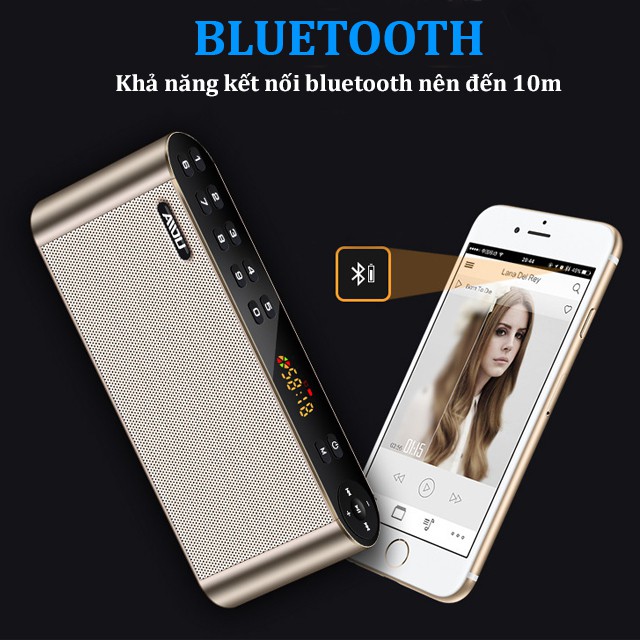 [HÀNG CAO CẤP] Loa Nghe Nhạc Bluetooth Không Dây Hifi AIDU Q8, Kiêm Đài FM, Phím Bấm Cảm Ứng Siêu Nhạy