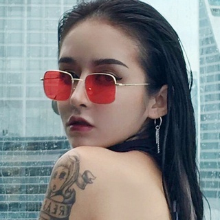Kính mát gọng vuông không viền phong cách vintage mới cho nam nữ