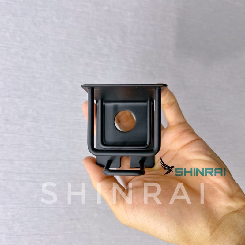 ( SHINRAI ) Kệ Để Bàn Chải , Tuýp Kem Đánh Răng Nhà Tắm INOX SUS304 Đen Titanium Dán Tường KB