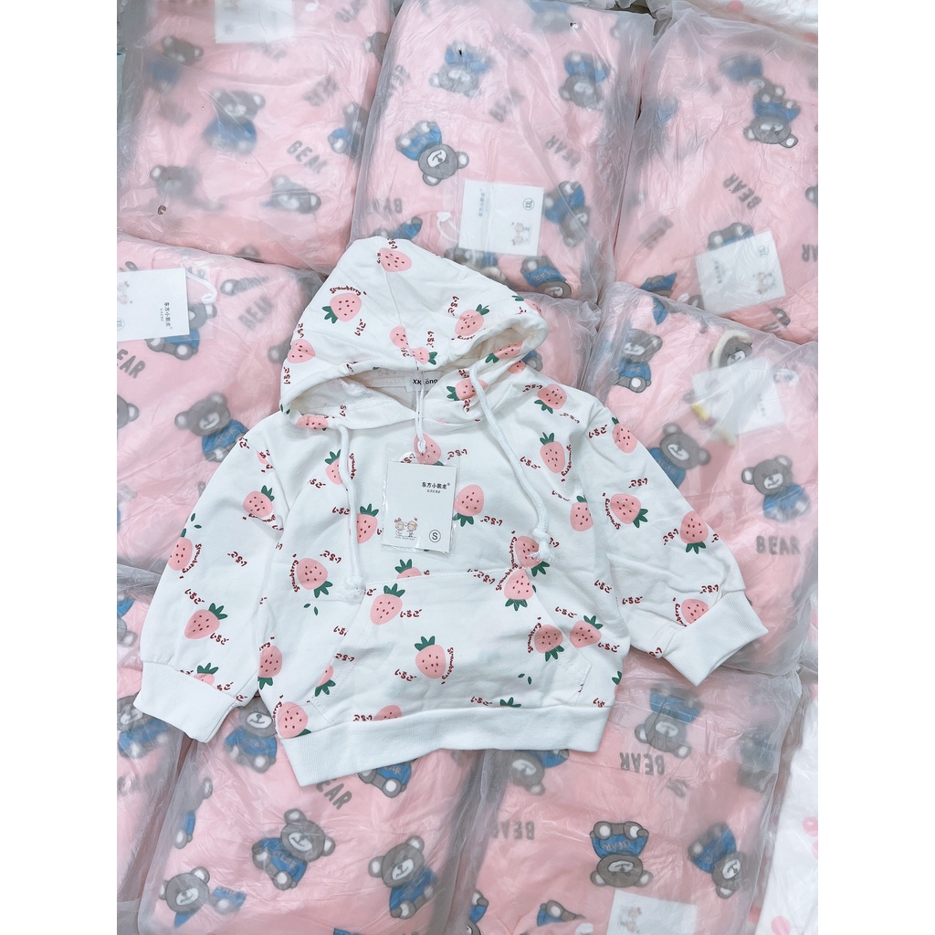 Áo nỉ da cá hoodie có mũ cho bé trai bé gái,hàng Quảng Châu siêu mềm đẹp