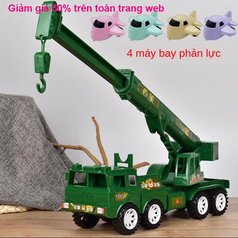 Cần trục quán tính xe tải xây dựng lớn cẩu cứu hỏa đồ chơi trẻ em ô tô mô hình cậu bé 3-6 tuổi