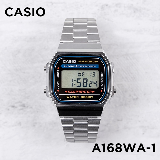 Đồng hồ unisex dây kim loại Casio chính hãng Anh Khuê A168WA-1WDF (36mm)