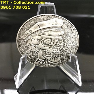 Xu Hobo Morgan Đầu Lâu Đại Bàng 1937 Của Mỹ, được chạm khắc khéo léo, tinh xảo và nhỏ gọn; đường kính xu 3.8cm-SP002415