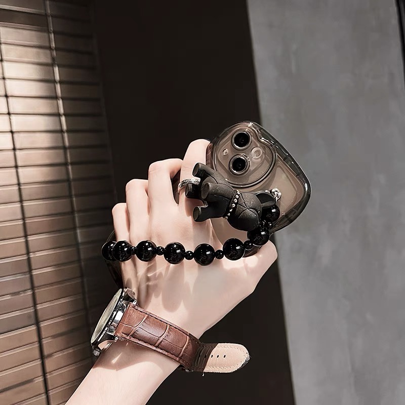 Ốp Điện Thoại tpu Hình Chú Chó Hoạt Họa Phối Chuỗi Hạt Cho iphone 13 pro max ins12 pro max x / xs max11 pro max xsmax 7plus