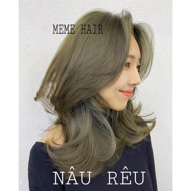 (Không Tẩy) Combo Nhuộm Tóc Nâu Rêu