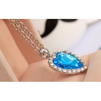 Fashion Crystal Full Rhinestones Titanic Heart of Ocean Necklaces Jewelry Gift