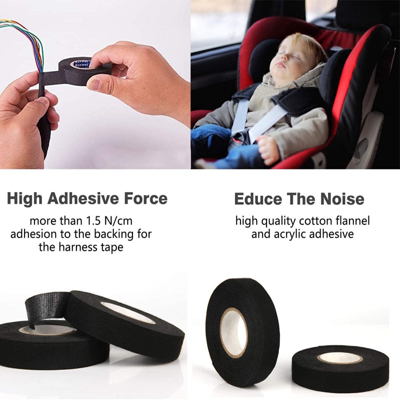 Cuộn băng keo vải chống cháy chịu nhiệt dài 15m dành cho dây cáp xe hơi