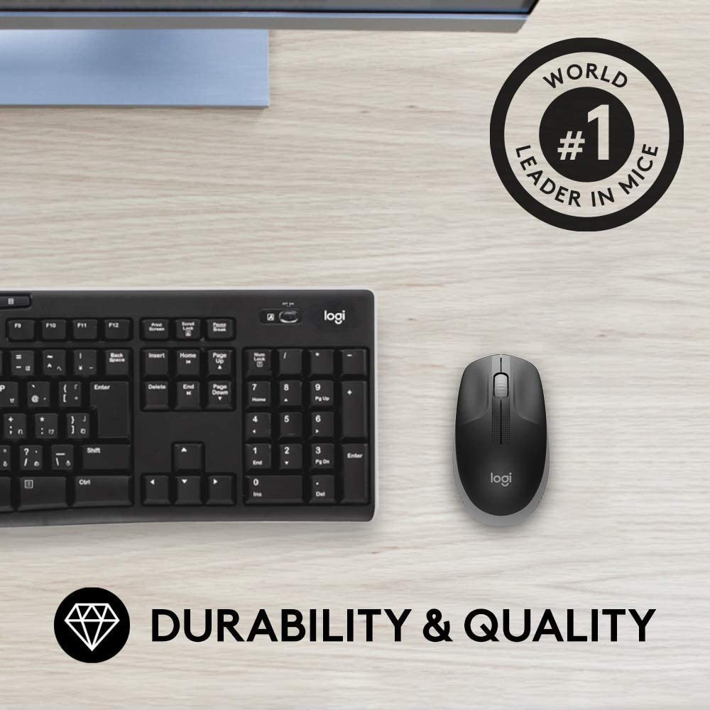 Chuột Không Dây Logitech M190 - Pin Sử Dụng Đến 18 Tháng