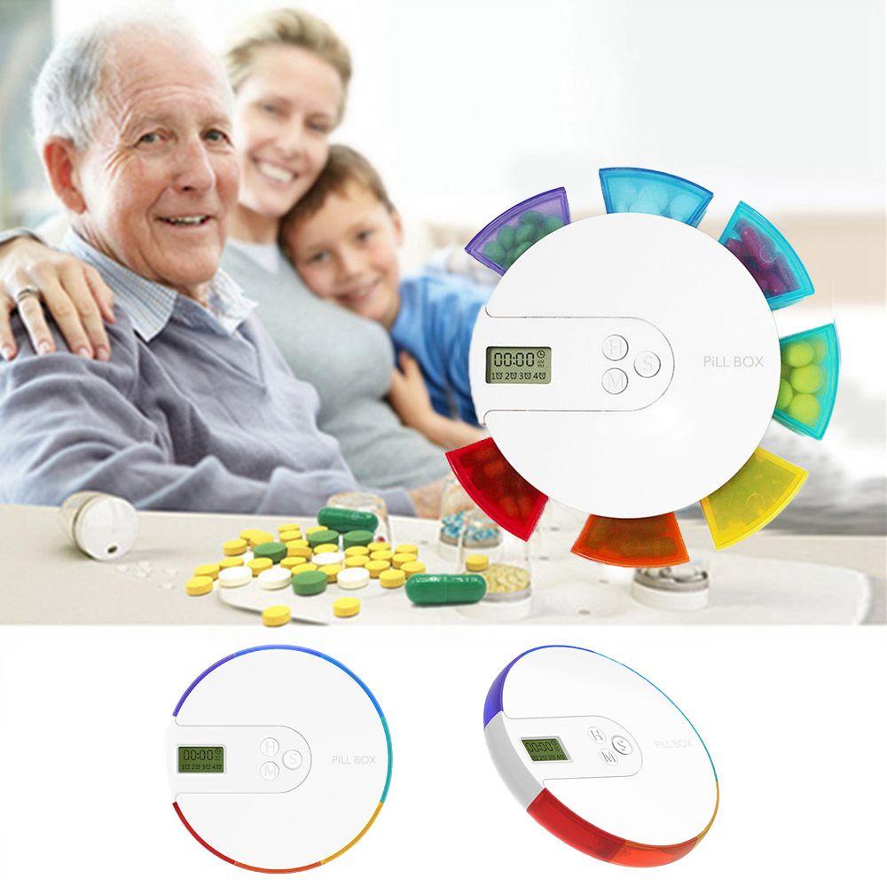 Hộp Đựng Thuốc Hình Tròn 7 Ngăn Gọn Nhẹ Thông Minh Ốp