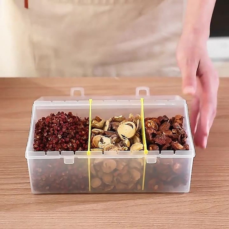 Hộp Đựng Gia Vị 3 Ngăn Tiện Lợi Cho Nhà Bếp