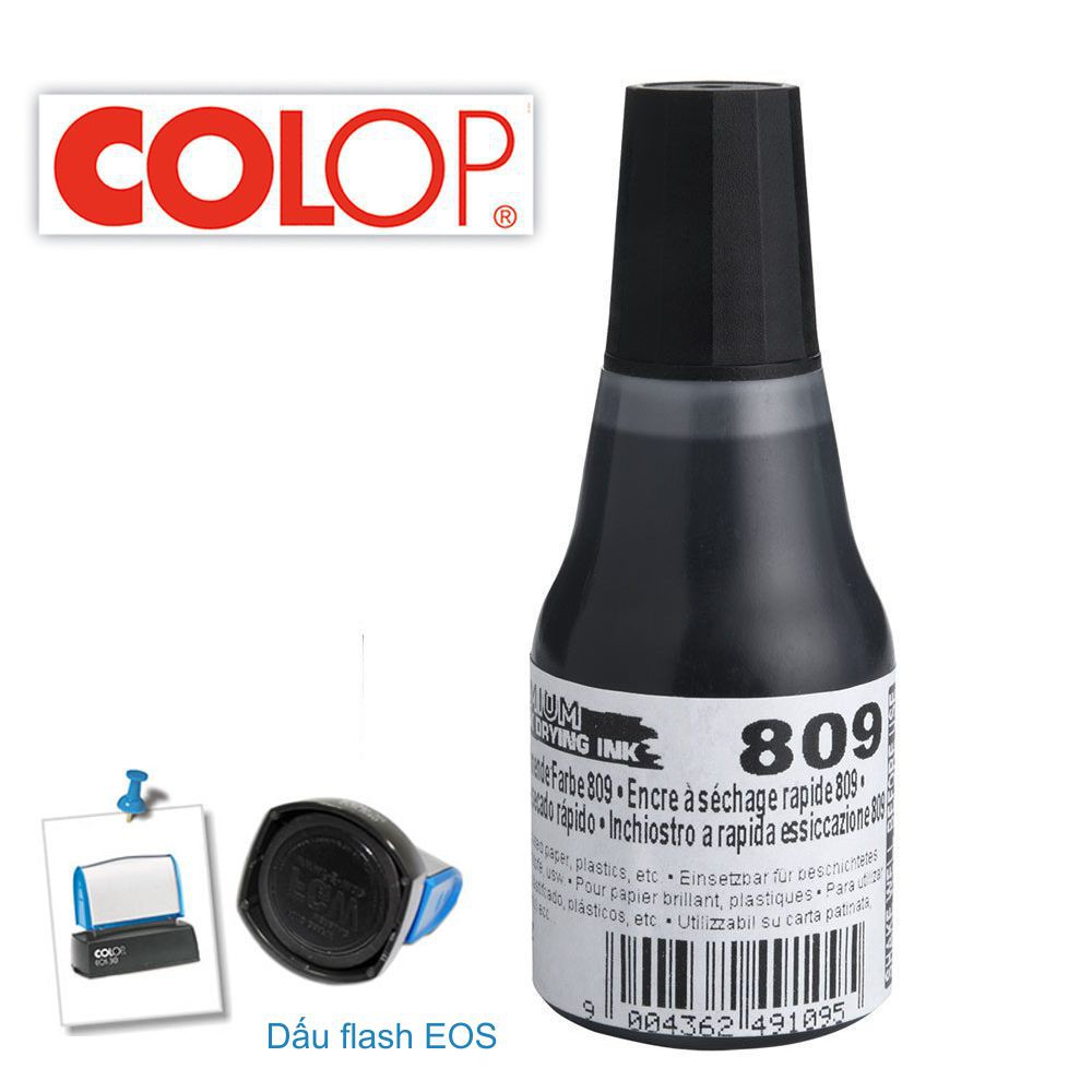 Mực dấu đặc biệt khô nhanh, bám chắc trên mọi chất liệu-COLOP 809