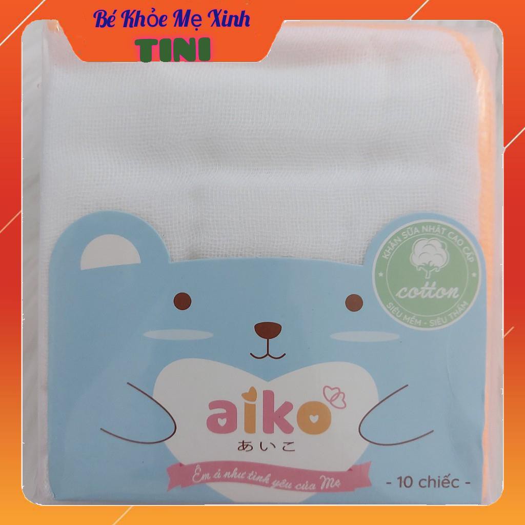 Combo 10 khăn sữa Nhật cao cấp Aiko 4 lớp 25x25