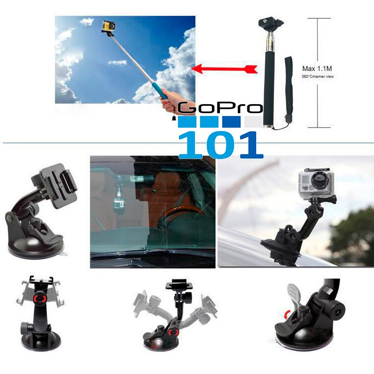 Combo Phụ Kiện GOPRO 44 Trong 1 Bộ Phụ Kiện Chuyển Đổi  Cho GoPro Hero 8 7 6 5 4 Black DJI OSMO yi Action - GoPro101