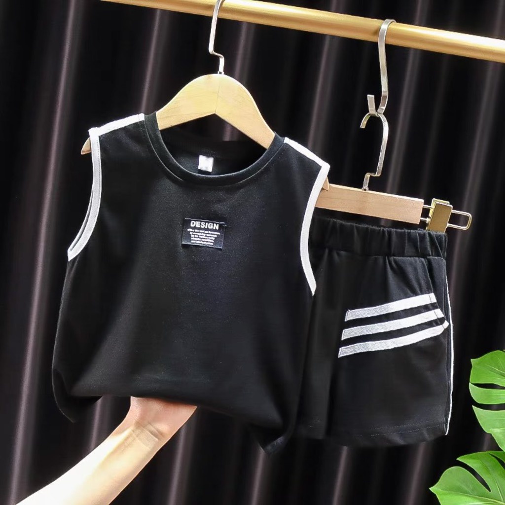 Đồ bộ hè sát nách cho bé trai BinBon Kids,Bộ Sát Nách Chất Cotton Cho Bé từ 6-26kg