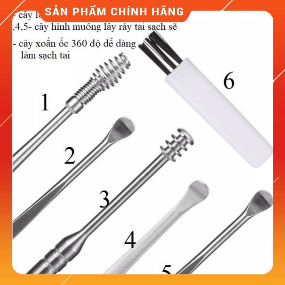 Bộ 5 Dụng Cụ Lấy Ráy Tai iNox