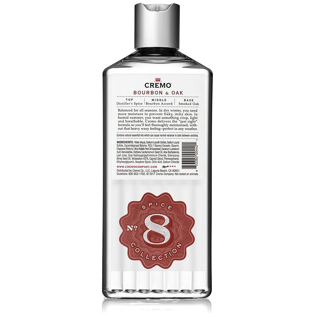 [Hàng Xịn] Sữa Tắm Cremo All Season Body Wash Bourbon &amp; Oak 473ML