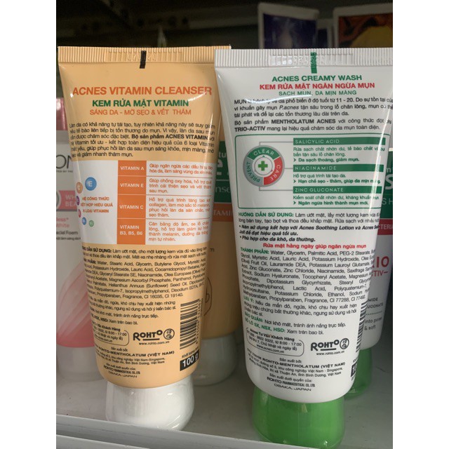 Sữa rửa mặt ngăn ngừa mụn và giúp da mịn màng Acnes 100g